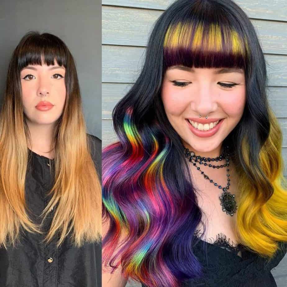30 Dyed Bangs and Colored Fringe Hairstyles - Hairstyle & Makeup