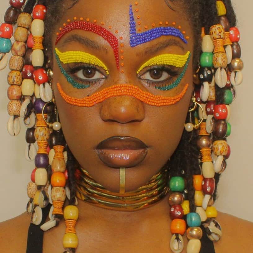 Short Tribal Braids with Colorful Beads