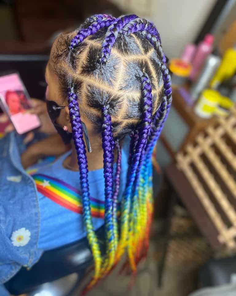 Colored Knotless Braids