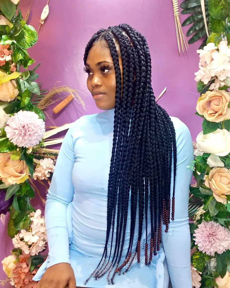 30 Box Braids with Beads to Try In 2022