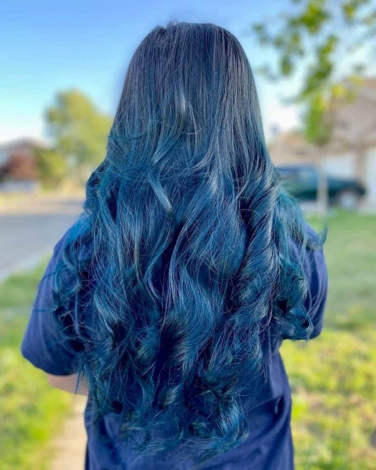 midnight blue hair color idea