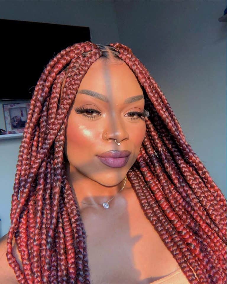 30 Stunning Red Box Braids Styles To Copy - Hairstyle and Makeup