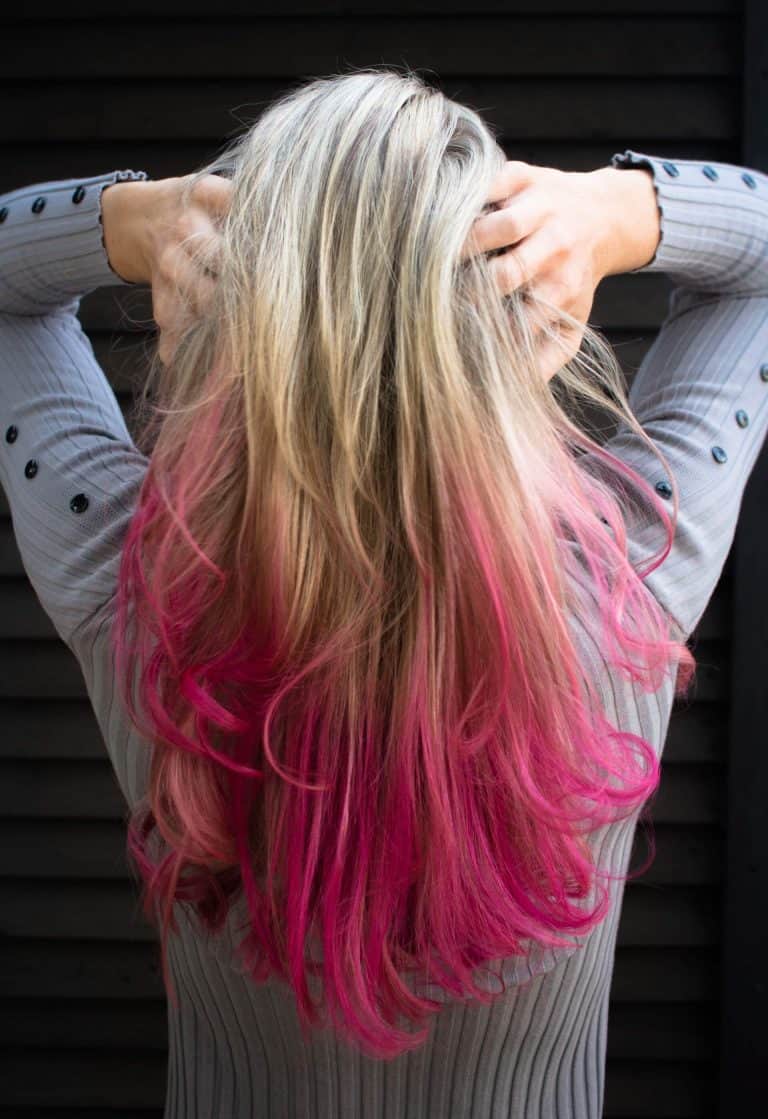 pink to blonde hair